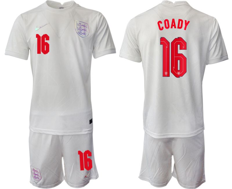 Men 2022 World Cup National Team England home white #16 Soccer Jersey